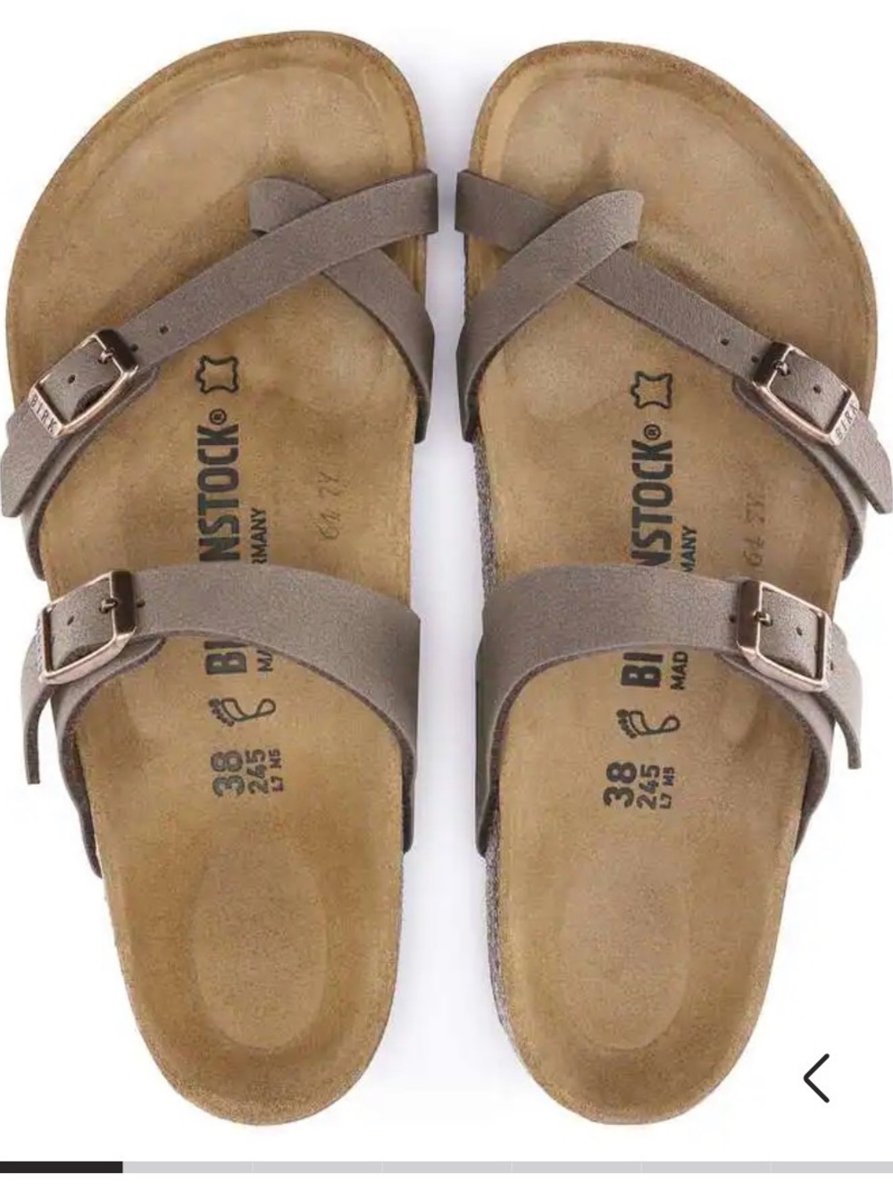 Birkenstock Women's Mayari Birbibuck Mocha Cross-Strap Double Buckle Sandals 41